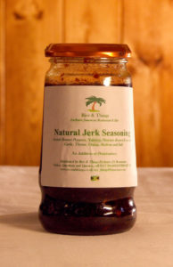 Jerk Seasoning produced by Rice and Things Jamaican Restaurant